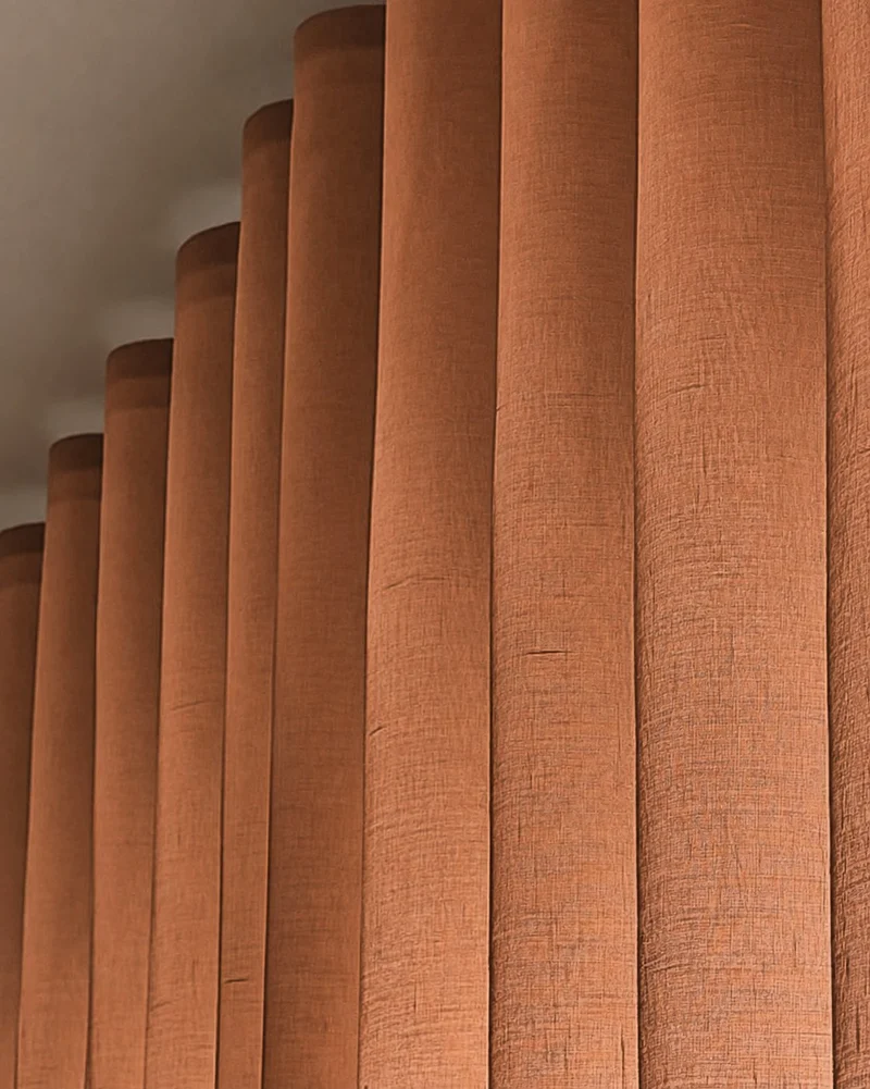 Yarn Sheer Ripple Fold Custom Curtains With Track