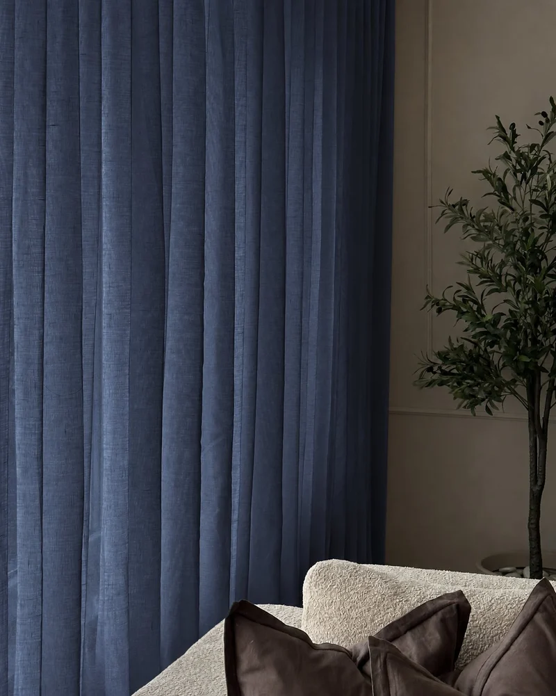 Yarn Sheer Ripple Fold Custom Curtains With Track