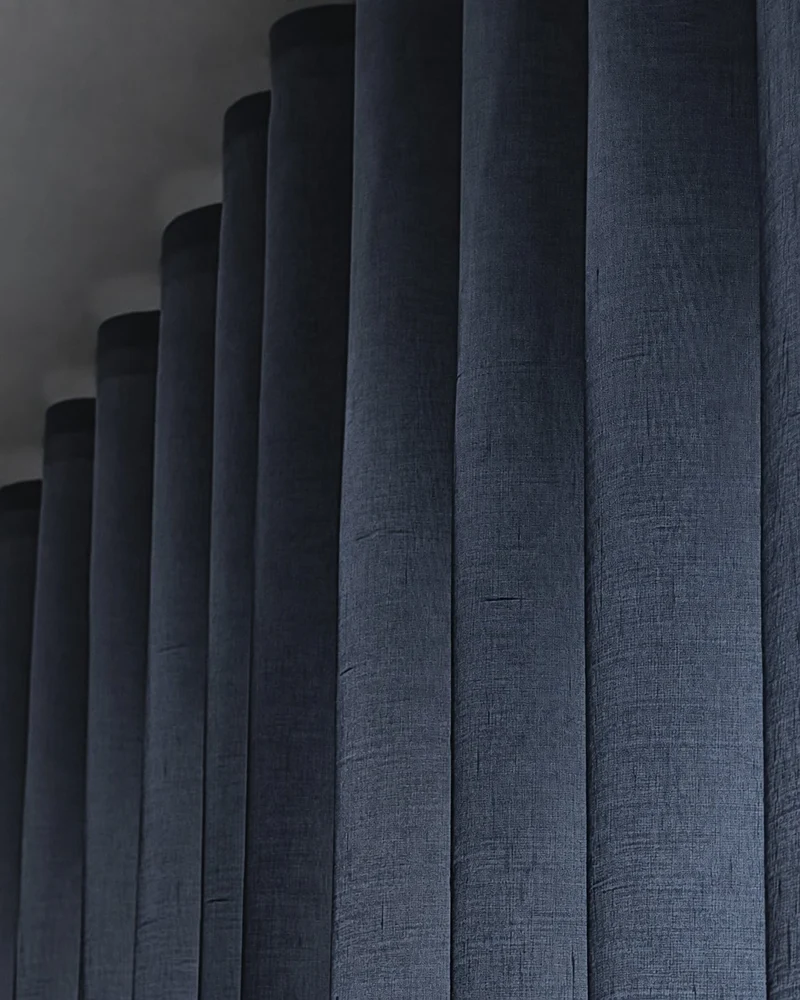 Yarn Sheer Ripple Fold Custom Curtains With Track
