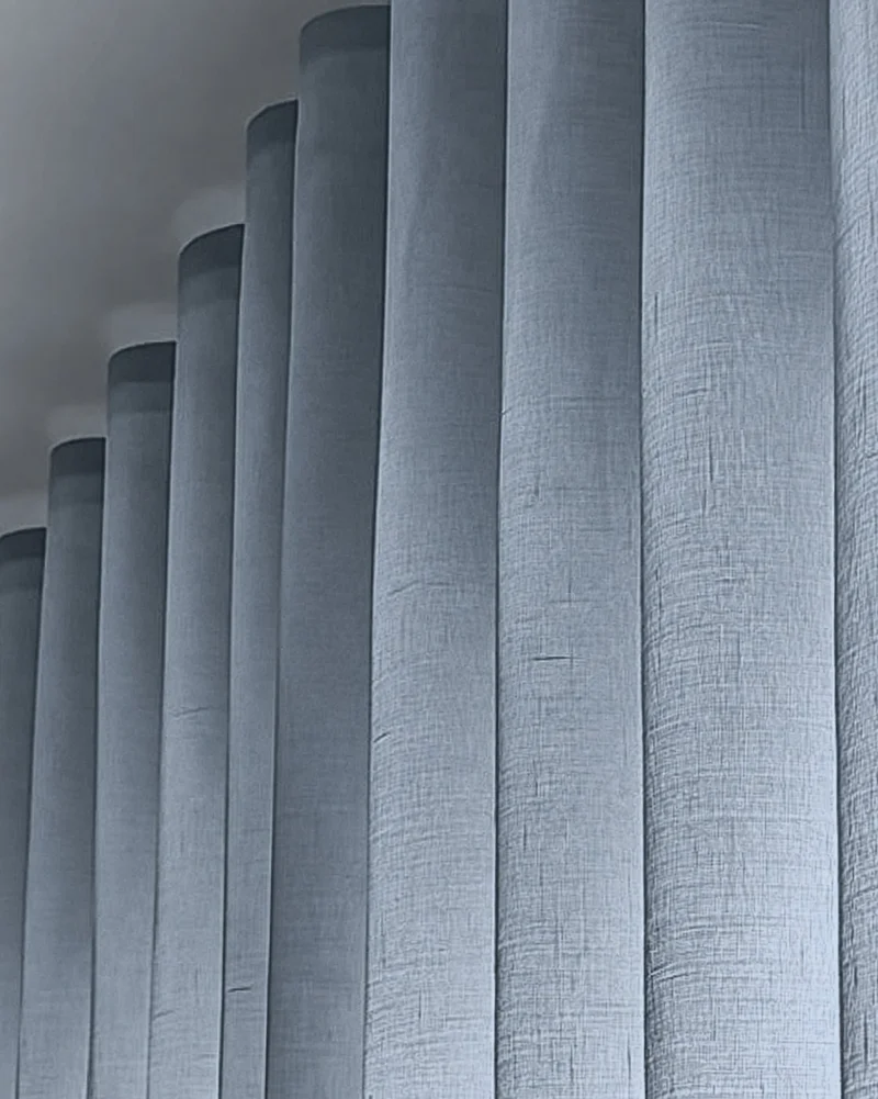 Yarn Sheer Ripple Fold Custom Curtains With Track