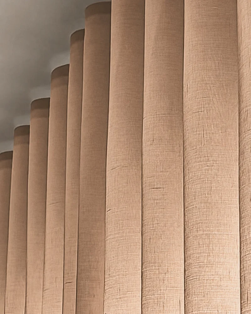 Yarn Sheer Ripple Fold Custom Curtains With Track