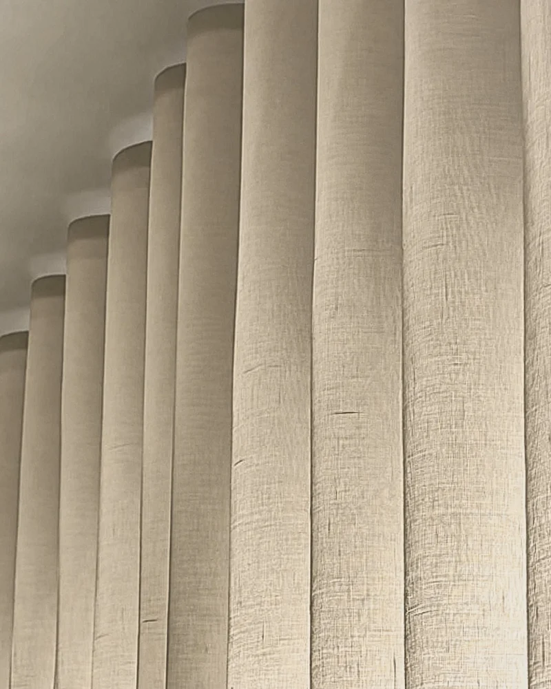 Yarn Sheer Ripple Fold Custom Curtains With Track