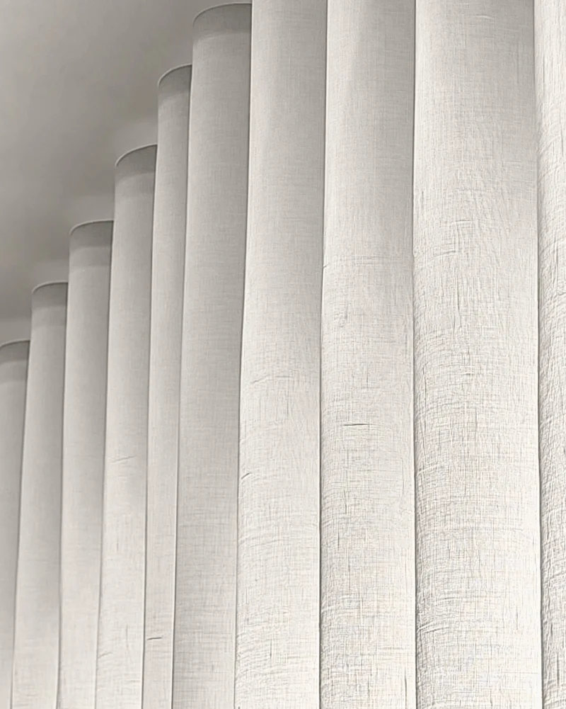 Yarn Sheer Ripple Fold Custom Curtains With Track