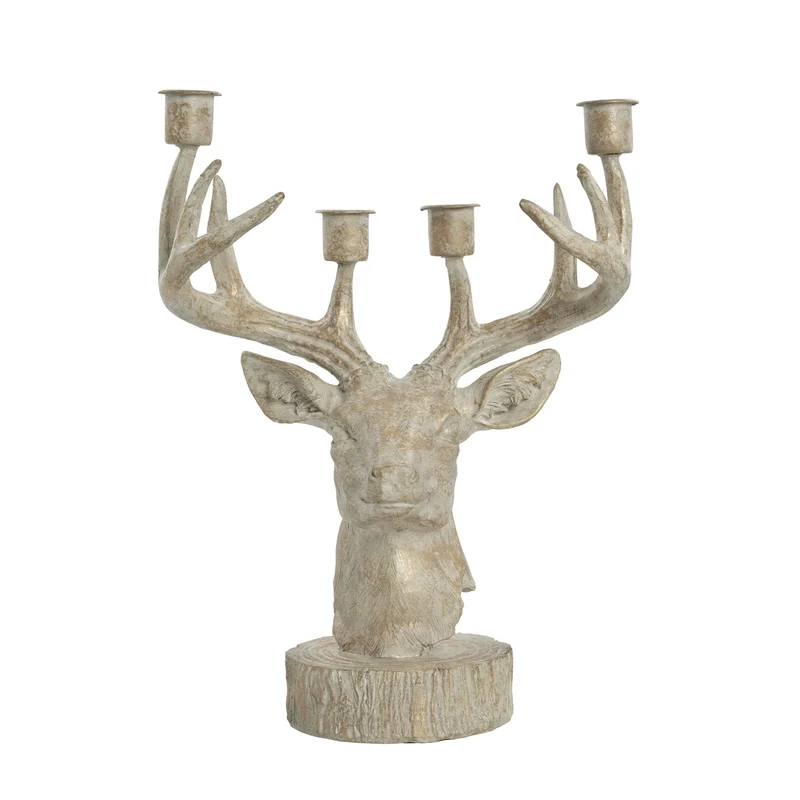 Serafina Adventskerzenhalter Reh hell gold