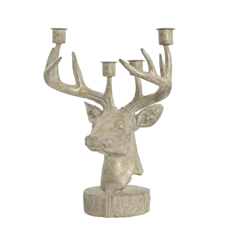 Serafina Adventskerzenhalter Reh hell gold