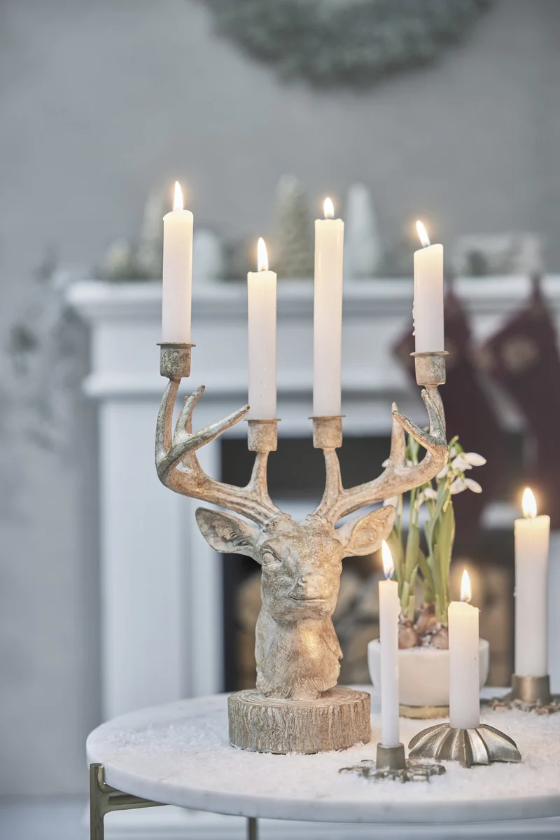 Serafina Adventskerzenhalter Reh hell gold