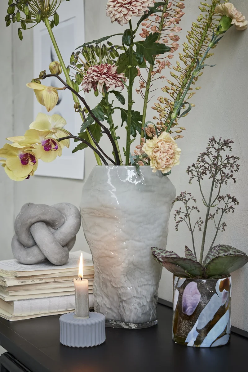 Marinella Vase 19,5 cm. silber grau
