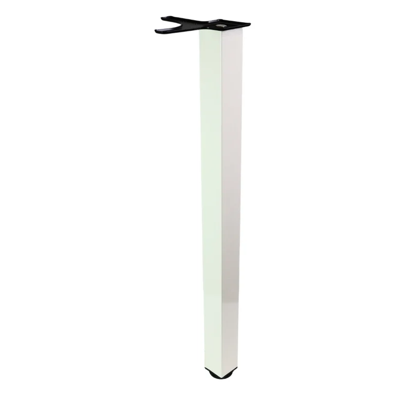 Quadratisches Tischbein 71 cm hoch - Weiss, ZnAl Montageplatte
