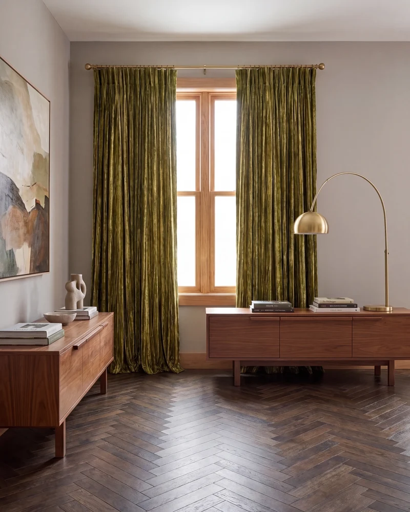 Ripple Velvet Custom Curtain