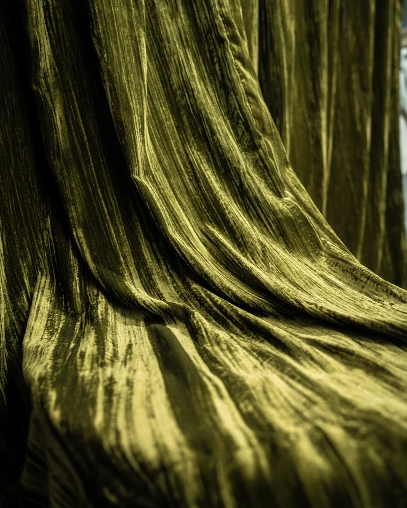 Ripple Velvet Custom Curtain