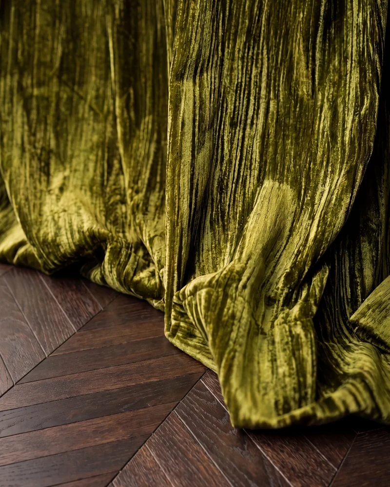 Ripple Velvet Custom Curtain