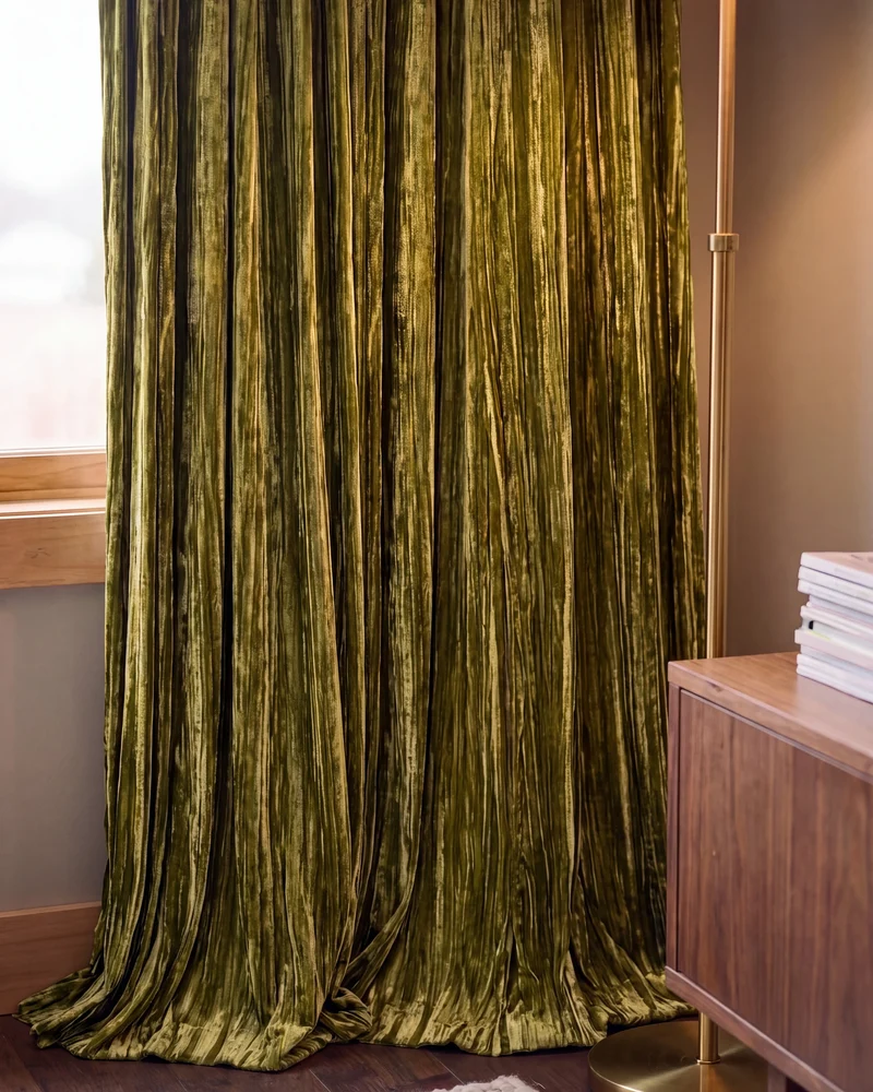 Ripple Velvet Custom Curtain