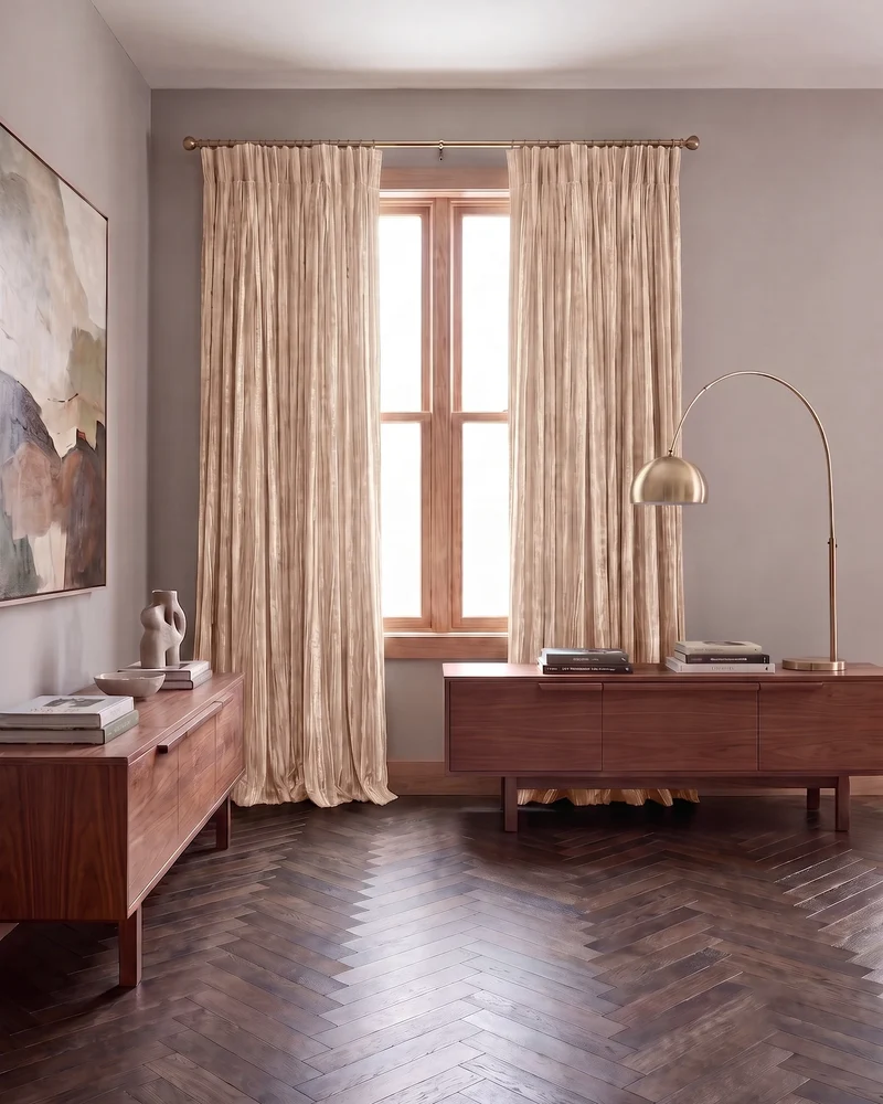 Ripple Velvet Custom Curtain