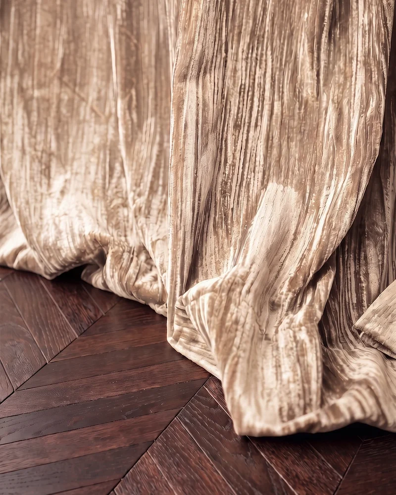 Ripple Velvet Custom Curtain