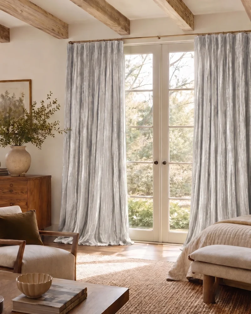 Ripple Velvet Custom Curtain