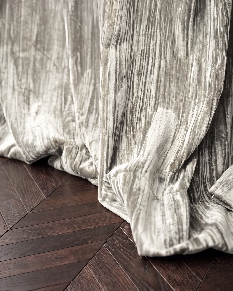 Ripple Velvet Custom Curtain