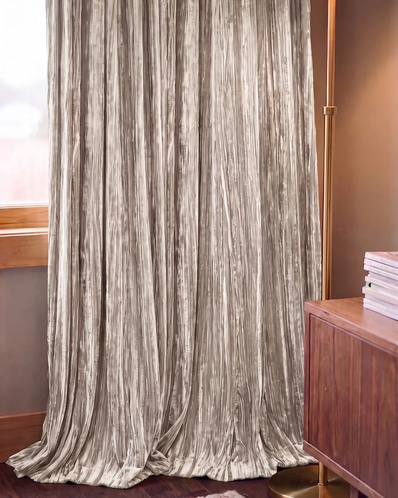 Ripple Velvet Custom Curtain
