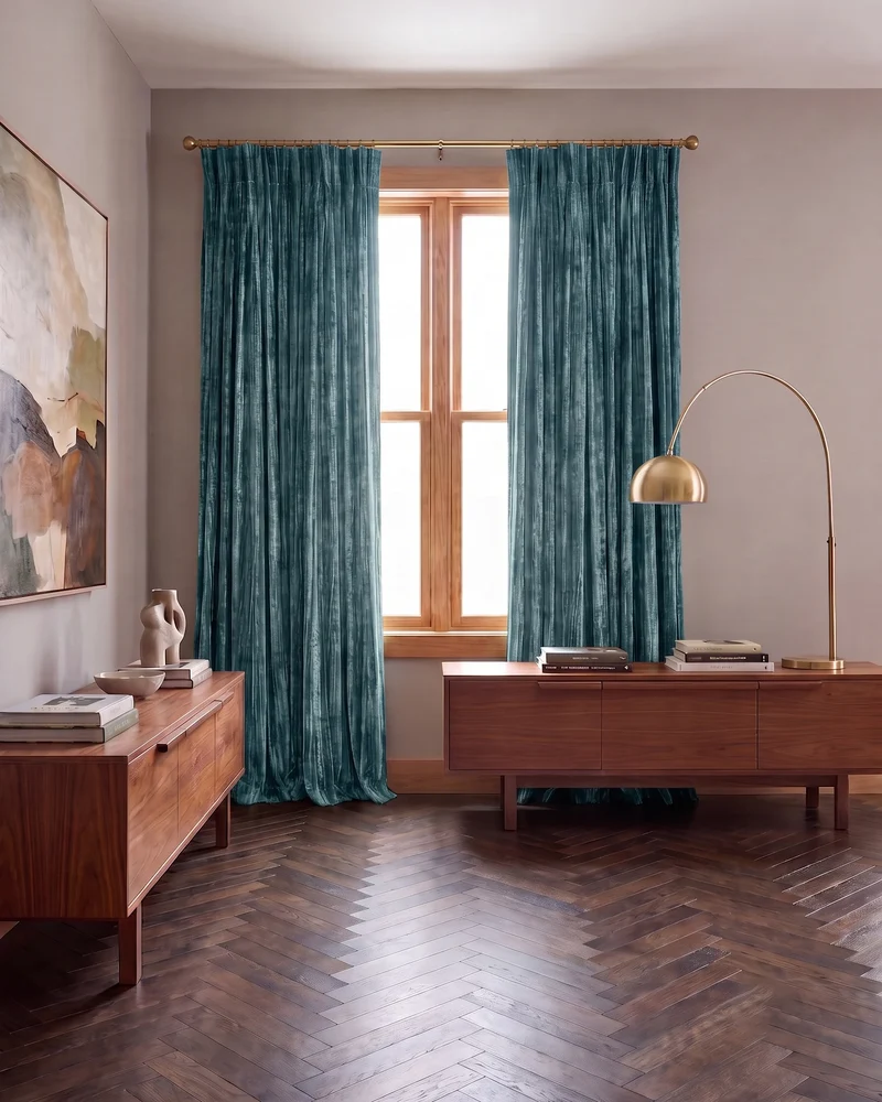 Ripple Velvet Custom Curtain