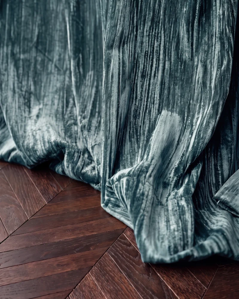 Ripple Velvet Custom Curtain