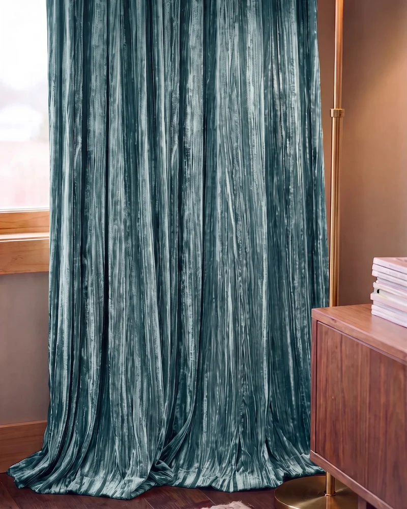 Ripple Velvet Custom Curtain