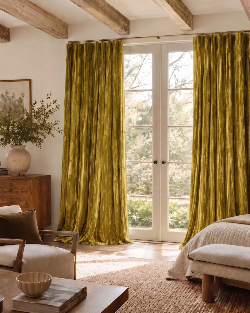 Ripple Velvet Custom Curtain