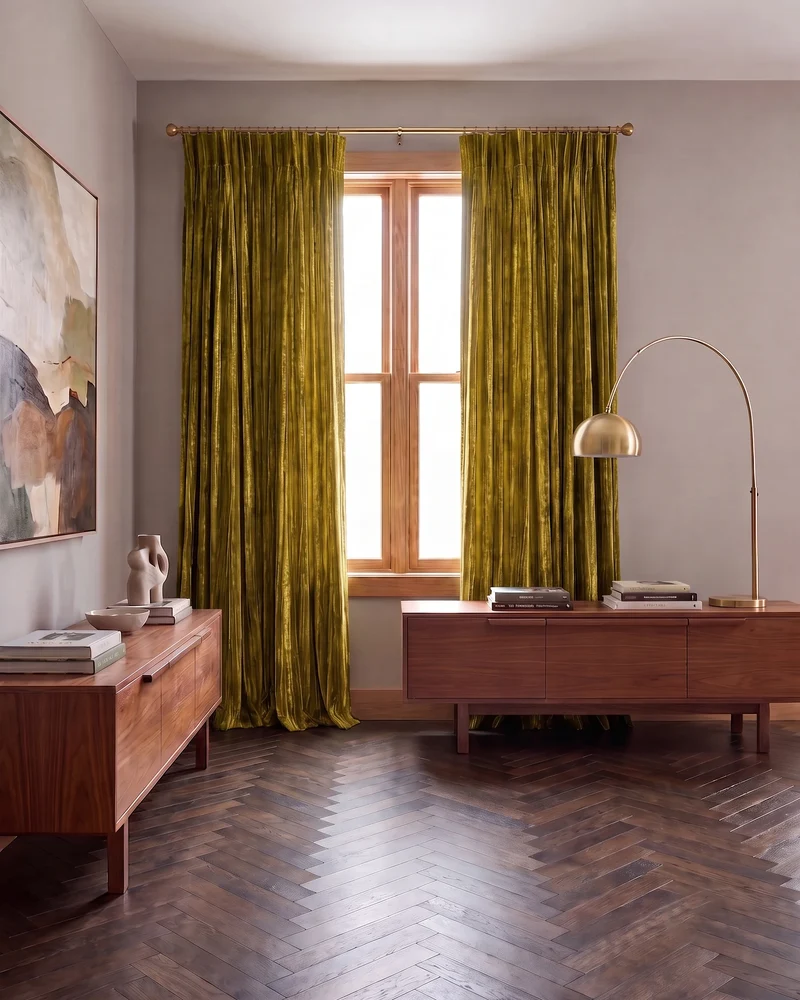 Ripple Velvet Custom Curtain