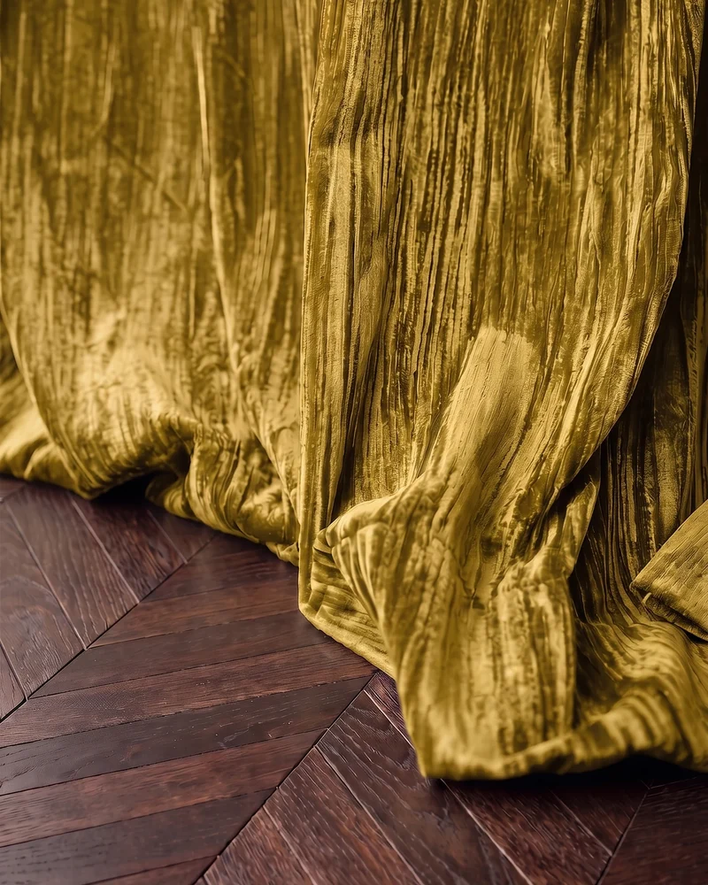 Ripple Velvet Custom Curtain