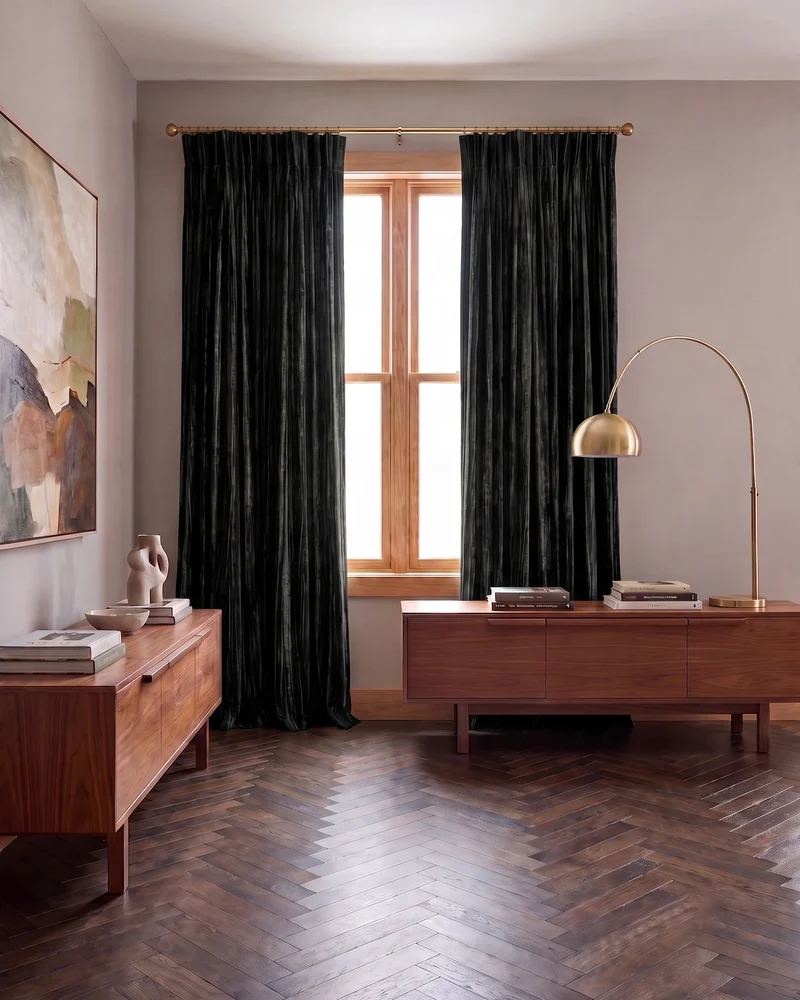 Ripple Velvet Custom Curtain