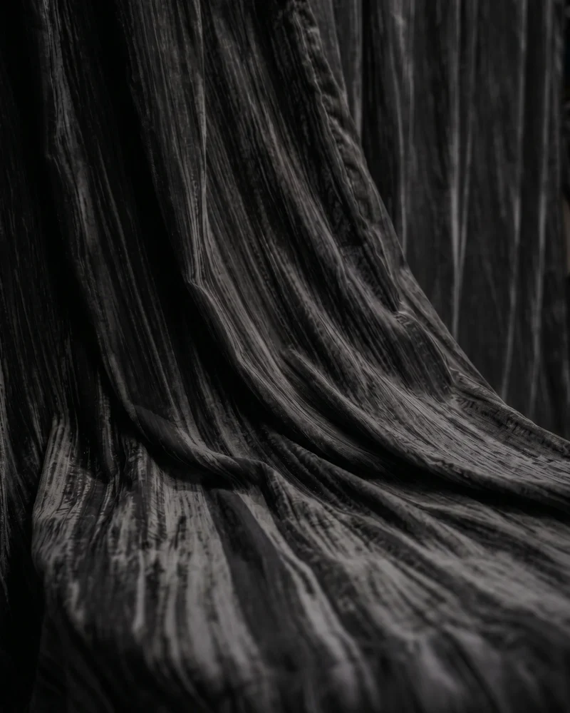 Ripple Velvet Custom Curtain
