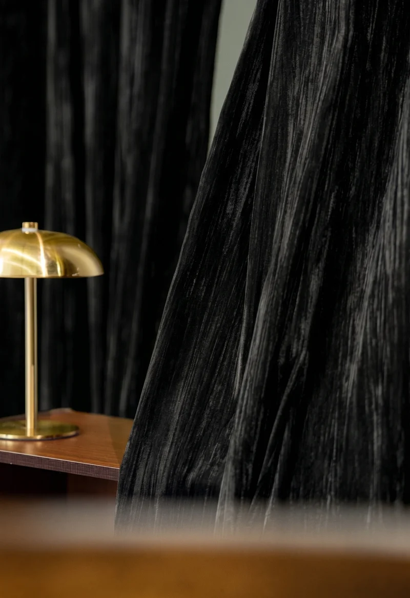 Ripple Velvet Custom Curtain