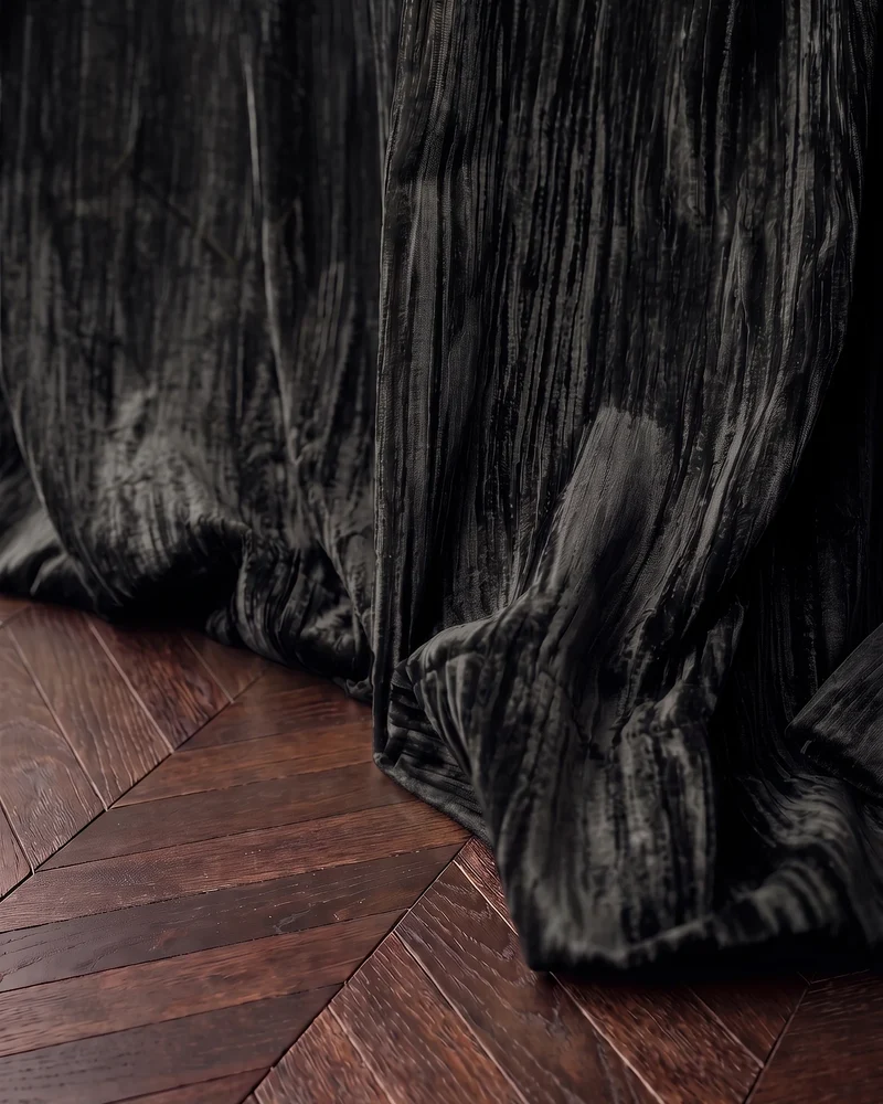 Ripple Velvet Custom Curtain