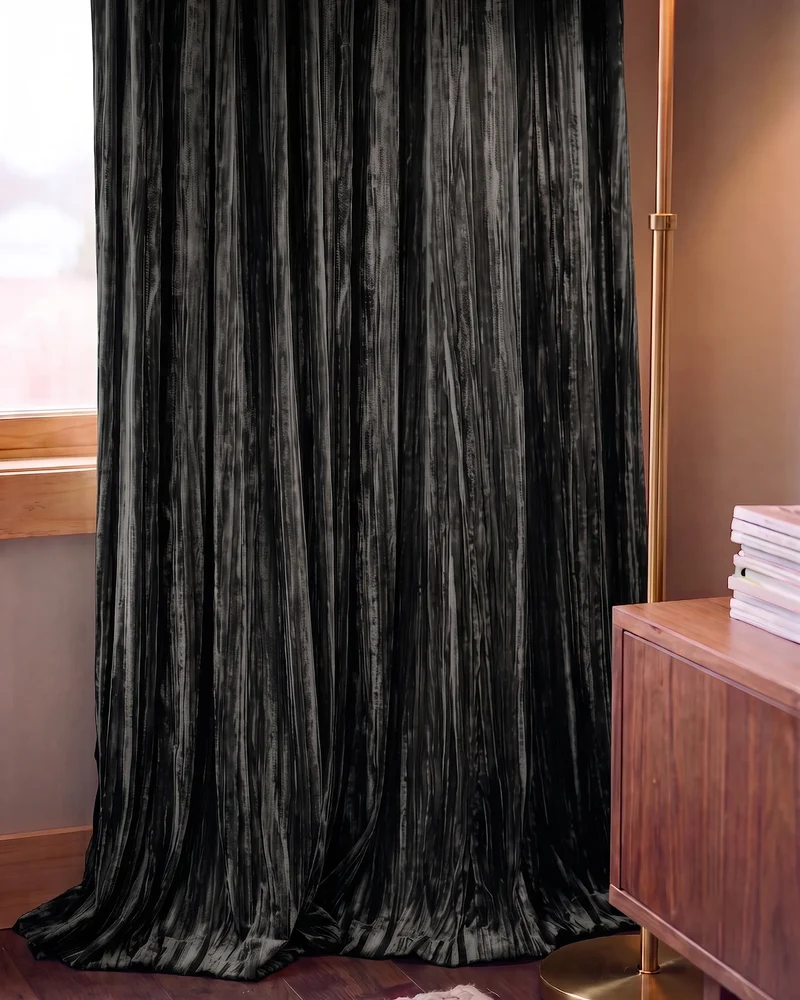 Ripple Velvet Custom Curtain