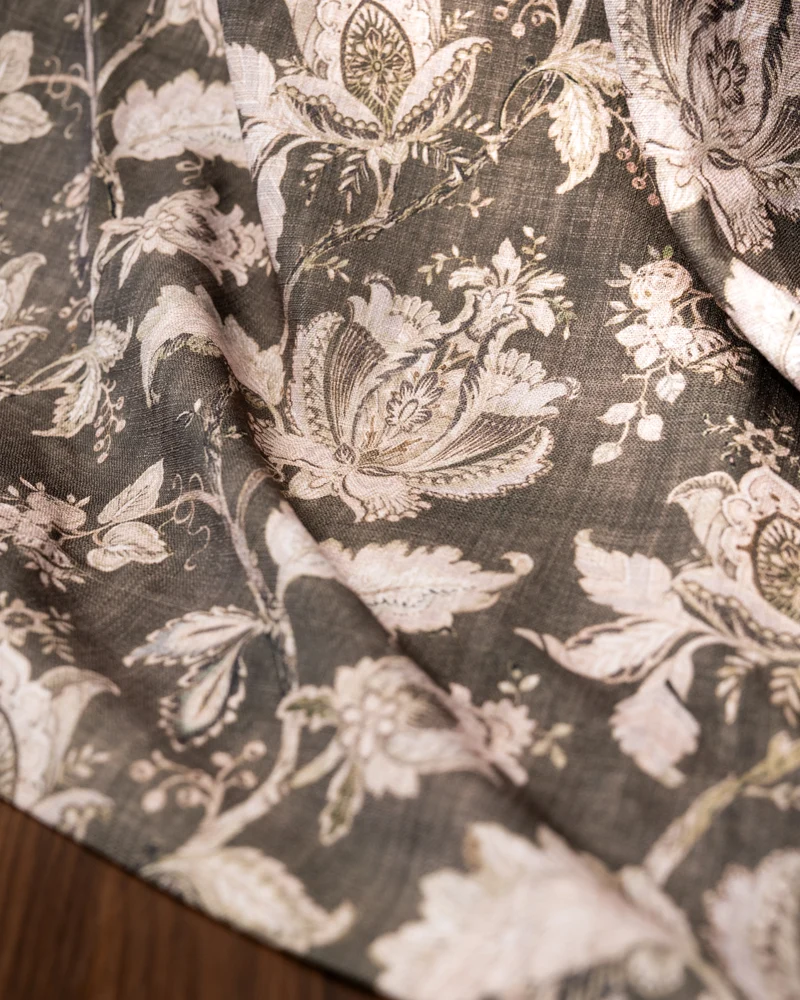 TheNottingHome x TheHues Cottage Bloom Linen Blend Floral Patterned Custom Curtain
