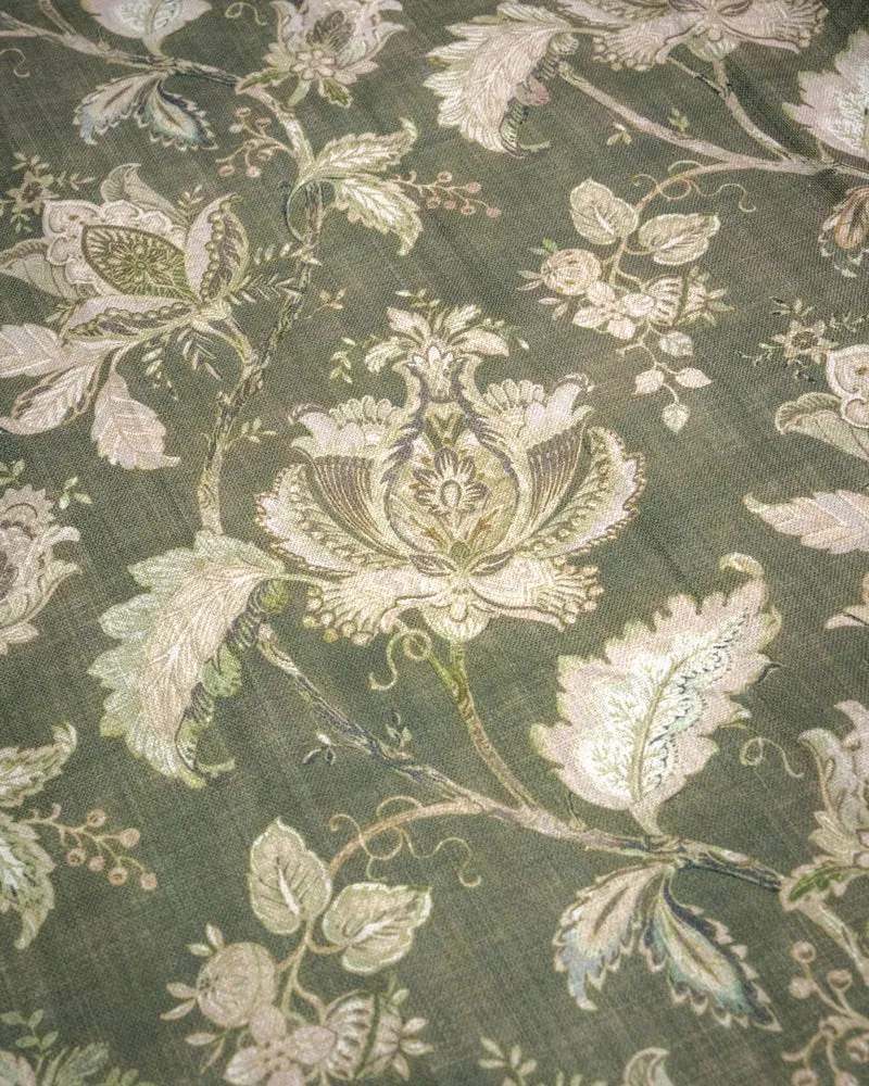 TheNottingHome x TheHues Cottage Bloom Linen Blend Floral Patterned Custom Curtain