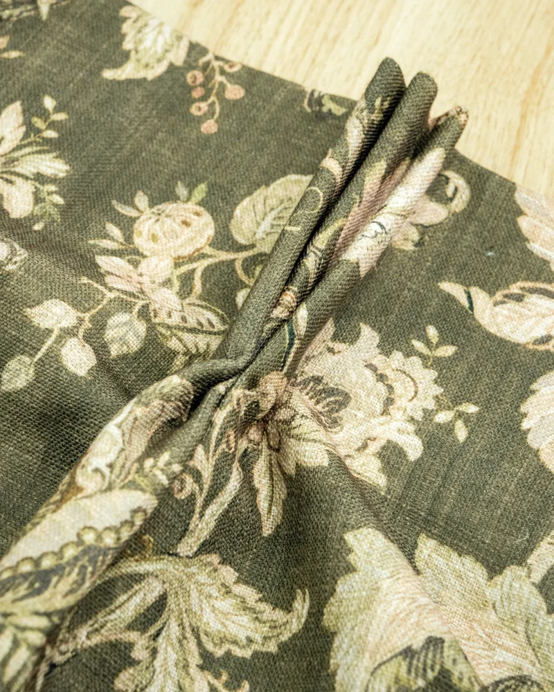 TheNottingHome x TheHues Cottage Bloom Linen Blend Floral Patterned Custom Curtain