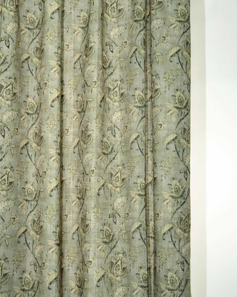 TheNottingHome x TheHues Cottage Bloom Linen Blend Floral Patterned Custom Curtain