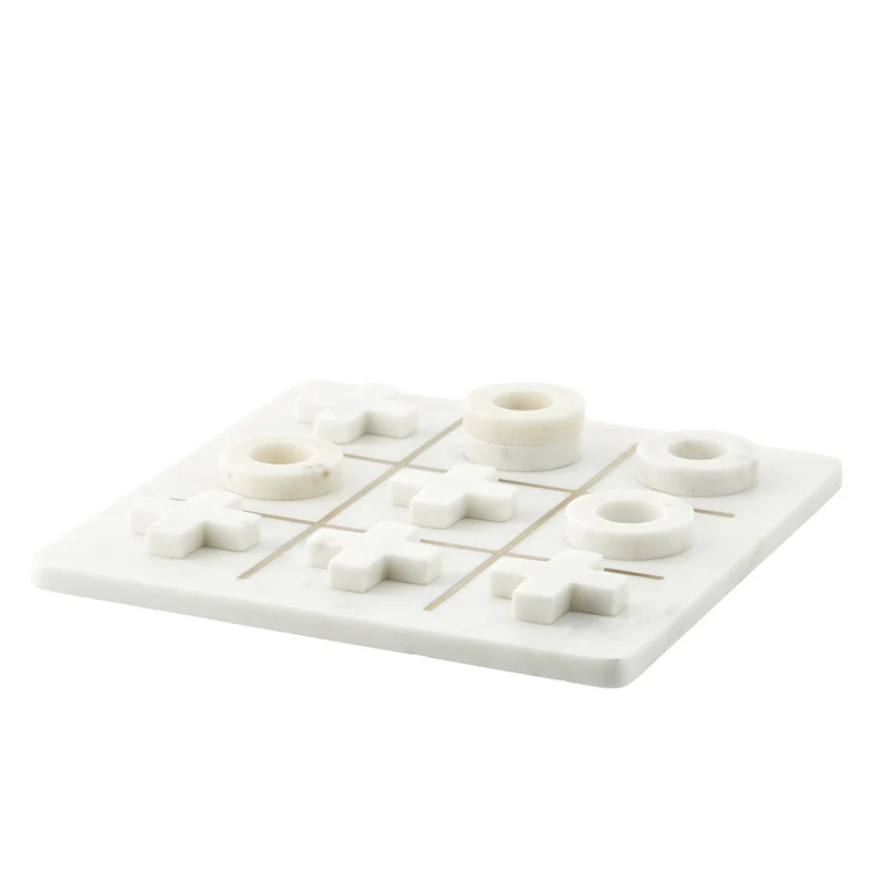Marmilla Tic Tac Toe weißer Marmor 25x25 cm.