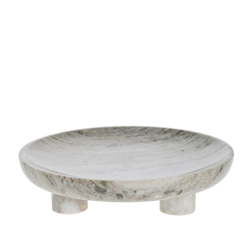Esille Tablett Ø32 cm. dunkelbeige Marmor