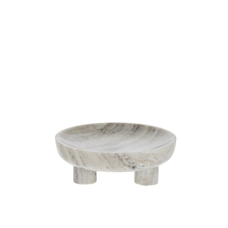 Esille Tablett Ø32 cm. dunkelbeige Marmor