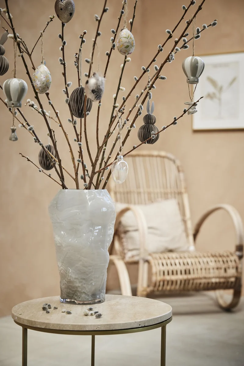 Marinella Vase 30,5 cm. silber grau