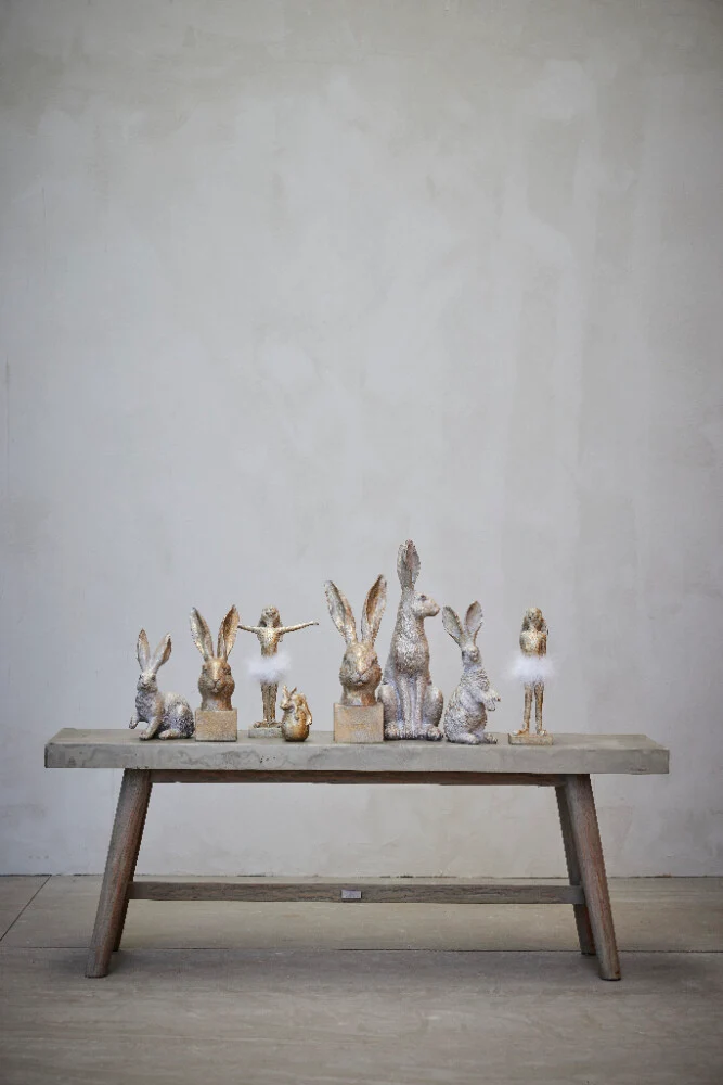 Semina Hase Büste hell gold 32,5 cm.