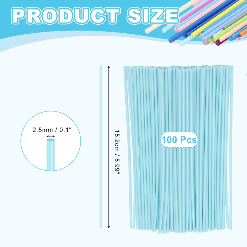 3D Pen Printer Filament Refill, Pure Blue PCL Eco-Filament Strands Pack of 100