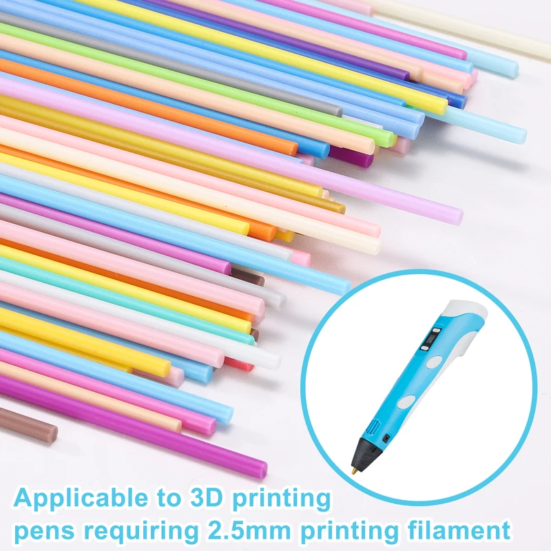 3D Pen Printer Filament Refill, Pure Blue PCL Eco-Filament Strands Pack of 100