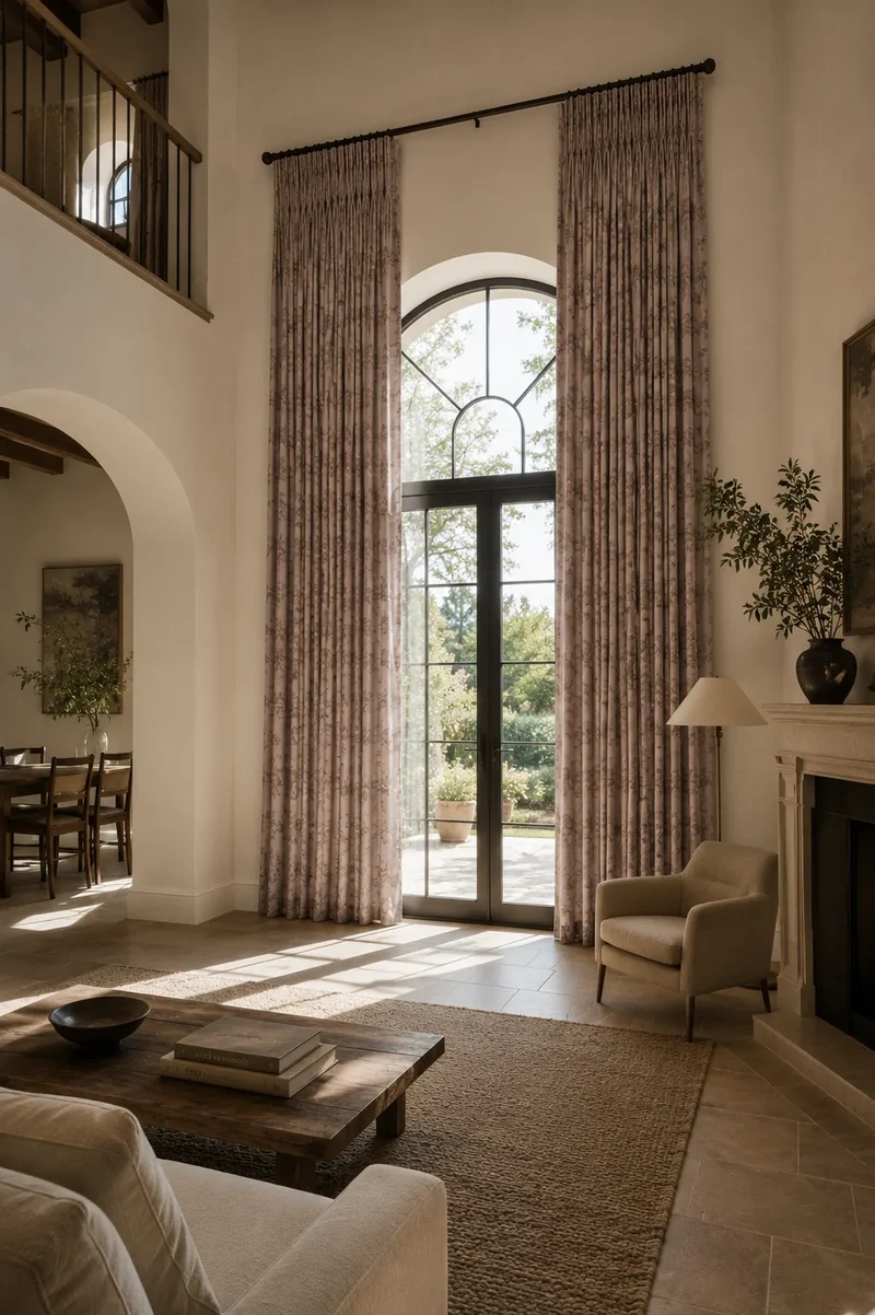 TheNottingHome x TheHues Eden Linen Blend Floral Patterned Custom Curtain