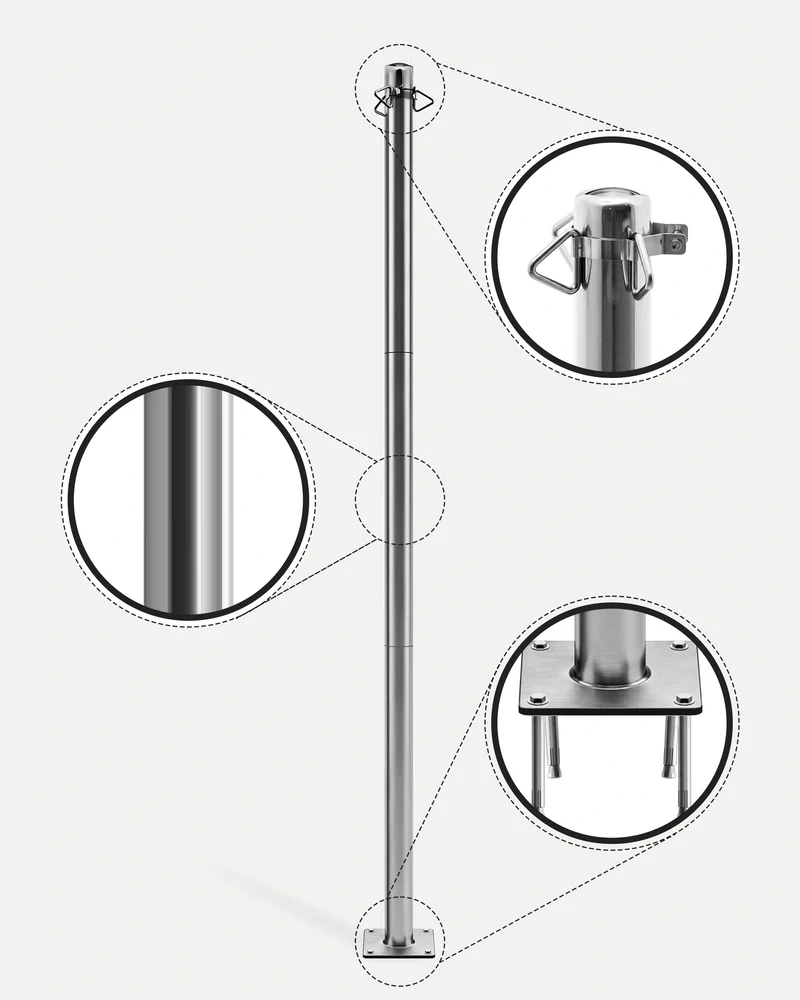 Heavy Duty Stainless Steel Sun Shade Sail Support Pole