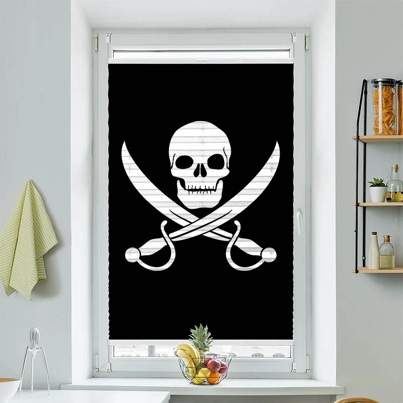 Wabenplissee Motiv "Totenkopf Saebel"