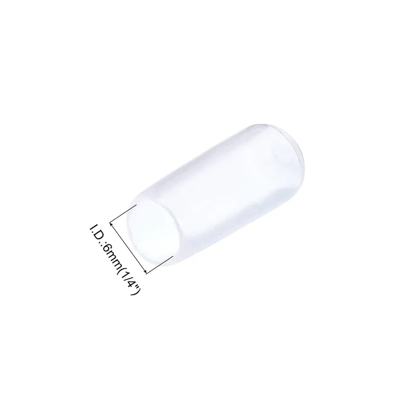 25pcs Rubber End Caps 6mm(1/4") Round End Cap Screw Thread Protectors Clear