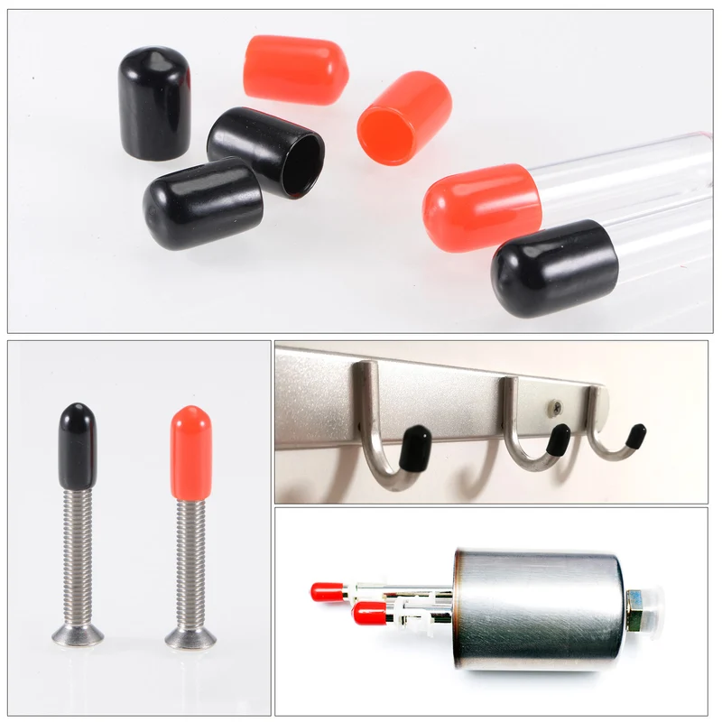 25pcs Rubber End Caps 6mm(1/4") Round End Cap Screw Thread Protectors Clear