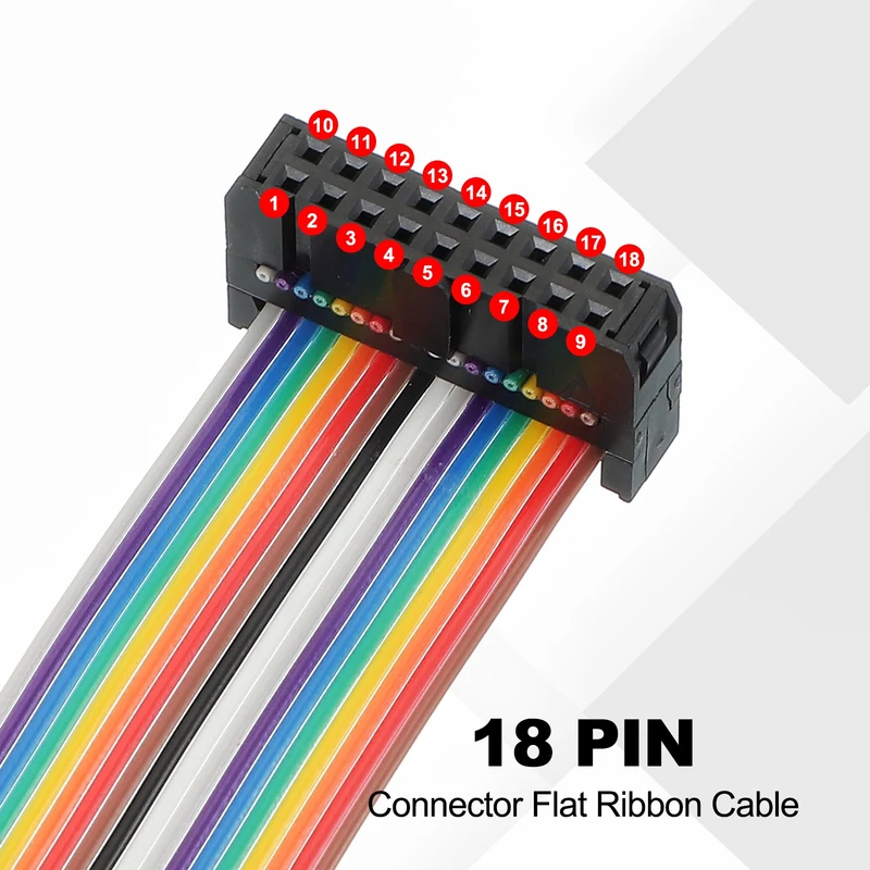 18 Pin IDC Connector Flat Ribbon Cable 2.54mm Pitch Length 500mm Wide 23mm 2Pcs