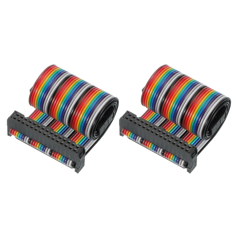 30 Pin IDC Connector Flat Ribbon Cable 2.54mm Pitch Length 300mm Wide 38mm 2Pcs